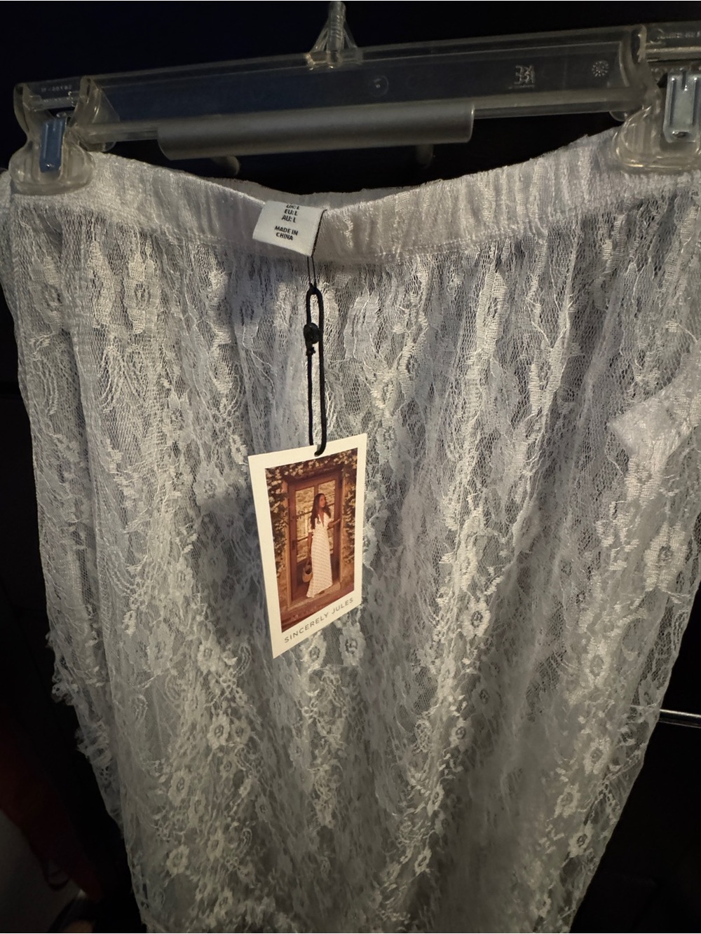 Sincerely Jules White Lace Maxi Skirt - Sheer Overlay - Picture 4 of 5